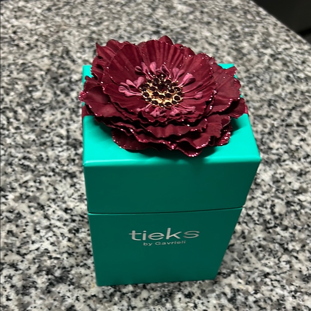 Tieks by Gavrieli Teal Box with Burgundy Flower